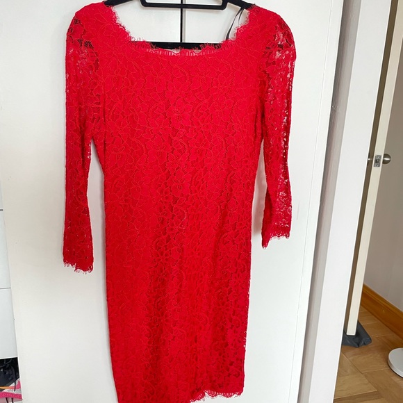 Diane von Furstenburg DVF Red Zarita Dress - Size 8 - Picture 5 of 6